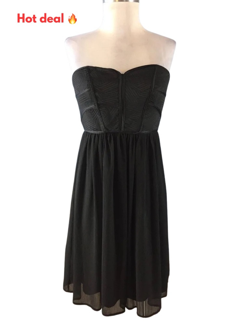 Max & Cleo Black Strapless Dress